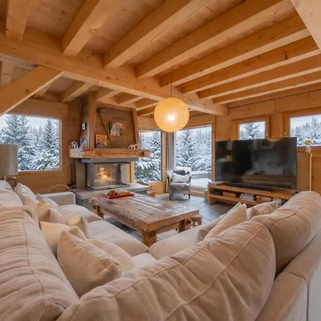Luxury Pool & Jacuzzi Near Megeve 木屋 萨莱切